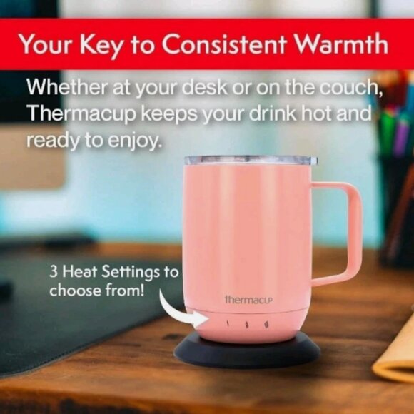 Thermacup Temperature Controlled Self Heating Coffee Mug NIB - Picture 4 of 4